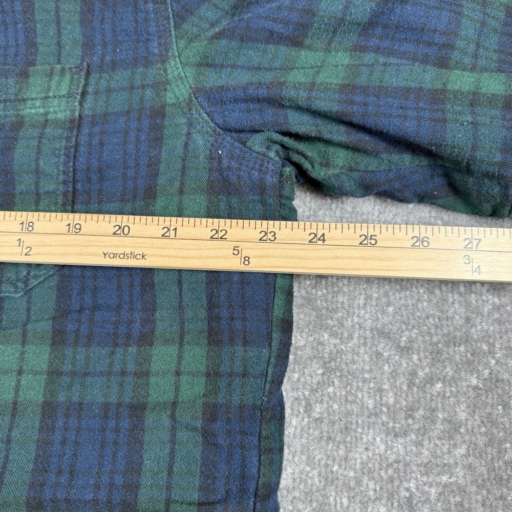 LL Bean Jacket Men's Medium Green Blue Scotch Slightly Fitted Pearl Snap - Picture 6 of 7